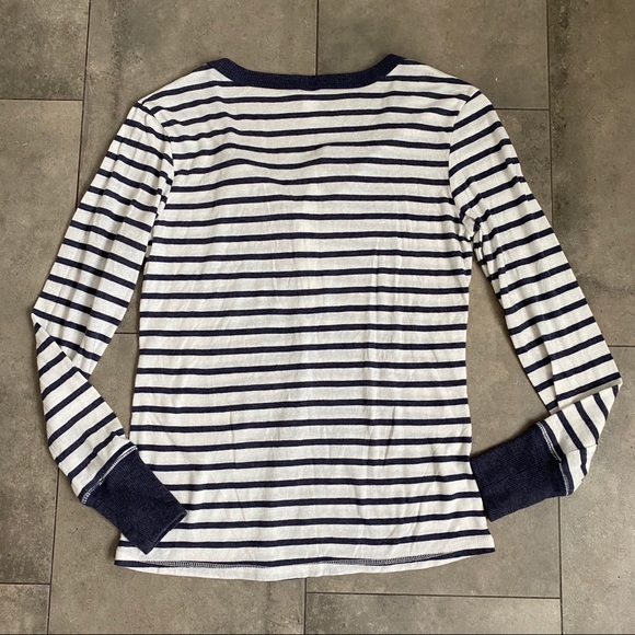 Alternative Apparel blue striped henley top - Picture 4 of 7